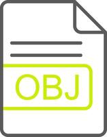 OBJ File Format Line Two Color Icon vector