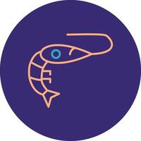 Shrimp Line Two Color Circle Icon vector