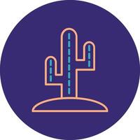 Cactus Line Two Color Circle Icon vector