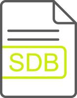 sdb archivo formato línea dos color icono vector