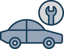 Car Service Line Filled Grey Icon vector
