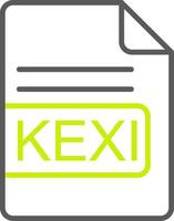 kexi archivo formato línea dos color icono vector