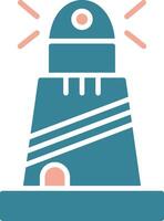 Lighthouse Glyph Two Color Icon vector