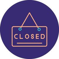 Closed Sign Line Two Color Circle Icon vector