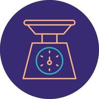 Weighing Machine Line Two Color Circle Icon vector