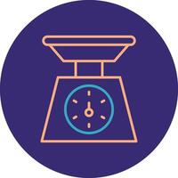 Weighing Machine Line Two Color Circle Icon vector