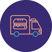 Food Delivery Line Two Color Circle Icon vector