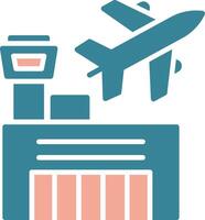 Airport Glyph Two Color Icon vector