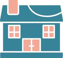 Bungalow Glyph Two Color Icon vector