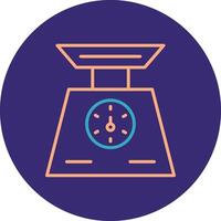 Weigh Scale Line Two Color Circle Icon vector