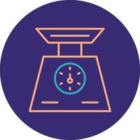 Weigh Scale Line Two Color Circle Icon vector