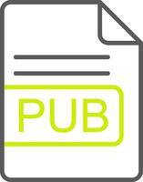 PUB File Format Line Two Color Icon vector