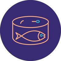 Sardines Line Two Color Circle Icon vector