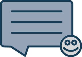 Comments Line Filled Grey Icon vector