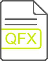 qfx archivo formato línea dos color icono vector