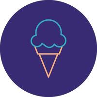 Ice Cream Line Two Color Circle Icon vector