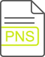 PNS File Format Line Two Color Icon vector