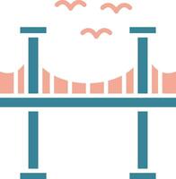 puente glifo dos color icono vector