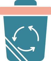 Recycle Bin Glyph Two Color Icon vector