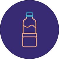 Water Bottle Line Two Color Circle Icon vector