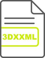 3DXXML File Format Line Two Color Icon vector