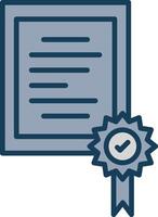 Certificate Line Filled Grey Icon vector