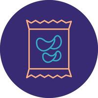 Crisps Line Two Color Circle Icon vector