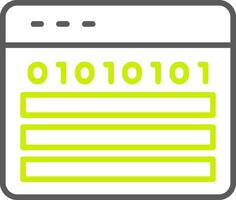 web programación línea dos color icono vector