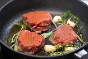 beef Steak fillet with herbs and spices photo