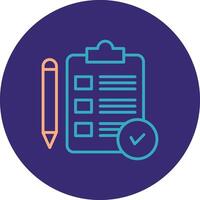 Verification Line Two Color Circle Icon vector