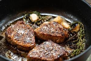 beef Steak fillet with herbs and spices photo