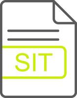 SIT File Format Line Two Color Icon vector