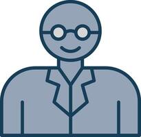 Professor Line Filled Grey Icon vector