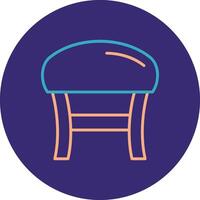 Stool Line Two Color Circle Icon vector