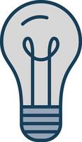 Light Bulb Line Filled Grey Icon vector
