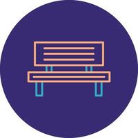 Bench Line Two Color Circle Icon vector