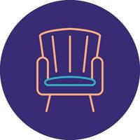 Armchair Line Two Color Circle Icon vector