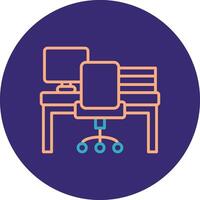 Workspace Line Two Color Circle Icon vector