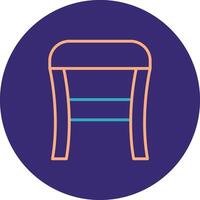 Stool Line Two Color Circle Icon vector