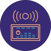 Sound System Line Two Color Circle Icon vector