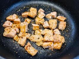 Fresh Salmon filet with herbs and spices photo