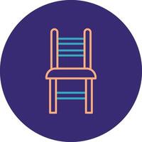 Dining Chair Line Two Color Circle Icon vector