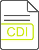 CDI File Format Line Two Color Icon vector