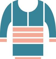 suéter glifo icono de dos colores vector