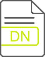 DN File Format Line Two Color Icon vector