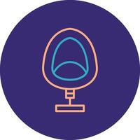 Egg Chair Line Two Color Circle Icon vector