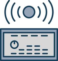 Sound System Line Filled Grey Icon vector