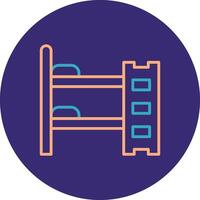 Bunk Bed Line Two Color Circle Icon vector