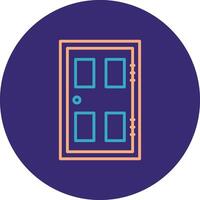 Door Line Two Color Circle Icon vector