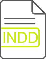 INDD File Format Line Two Color Icon vector